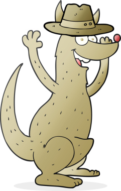 Bir insan tarafından çizilmiş serbest çizim kanguru.