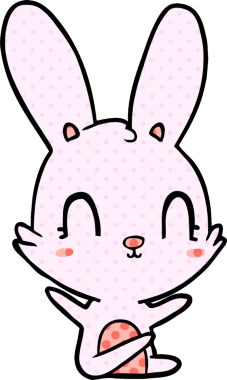 Bir insan tarafından çizilmiş şirin çizgi film tavşanı.