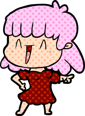 Bir insan tarafından çizilmiş karikatür kadın.