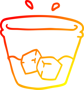 Bir insan tarafından çizilen karikatür su ve buzun sıcak gradyanı.