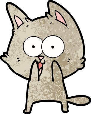 Bir insan tarafından çizilmiş komik çizgi film kedisi.