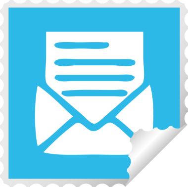 Bir insan tarafından çizilmiş bir mektup ve zarfın kabuk soyucu karikatürü