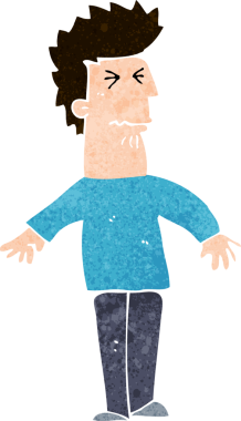 Çizgi film bir insan tarafından çizilmiş stresli adam