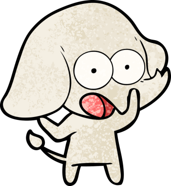 Bir insan tarafından çizilmiş şirin bir fil.