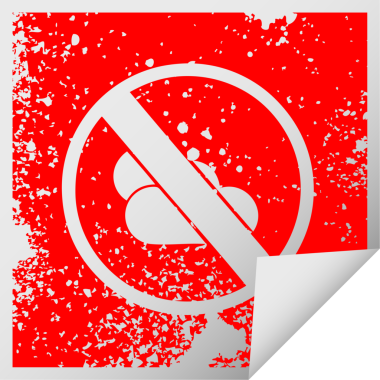 Bir insan tarafından çizilmiş işaretlere izin verilen güneşsiz büyülerin kare soyma etiketi.