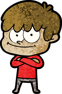 Bir insan tarafından çizilmiş mutlu çizgi film adamı.