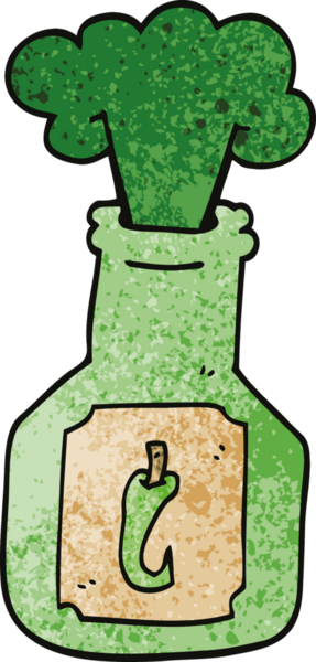 Bir insan tarafından çizilmiş acı biber sosu.