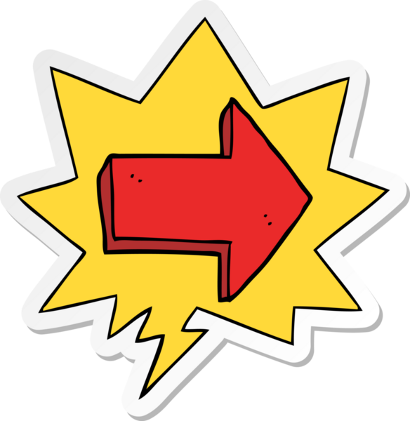 bir insan tarafından çizilmiş konuşma kabarcığı etiketli ok işaretli çizgi film