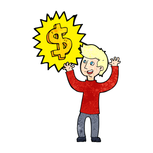 Bir insan tarafından çizilmiş para karikatürü.