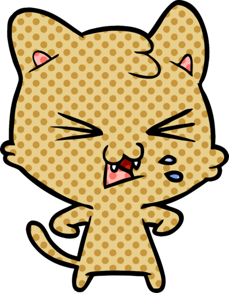 Bir insan tarafından çizilmiş kedi tıslaması.