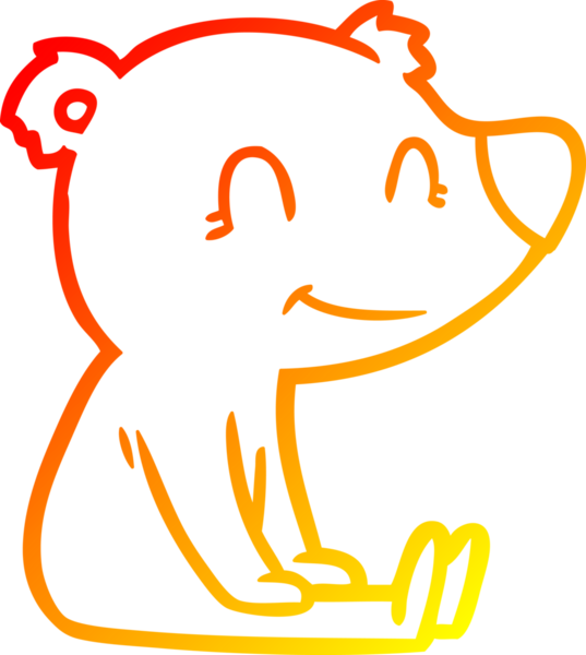 Bir insan tarafından çizilmiş sıcak bir ayı karikatürü çizimi