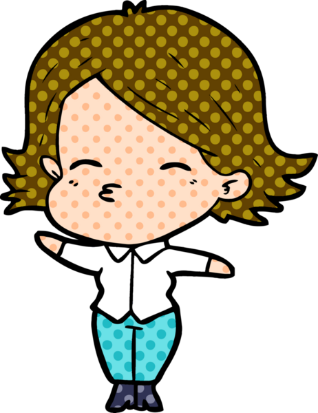 Bir insan tarafından çizilmiş karikatür kadın.