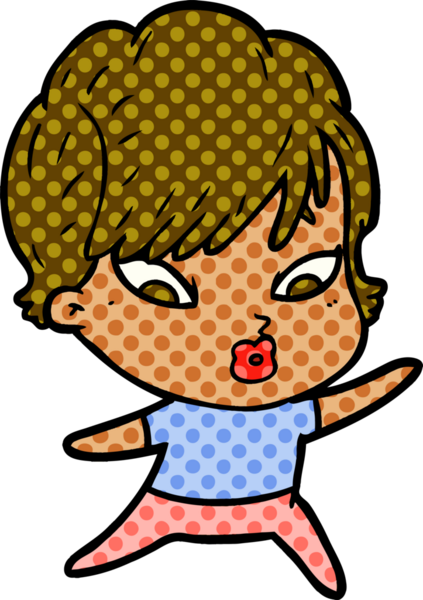 Bir insan tarafından çizilmiş karikatür kadın.