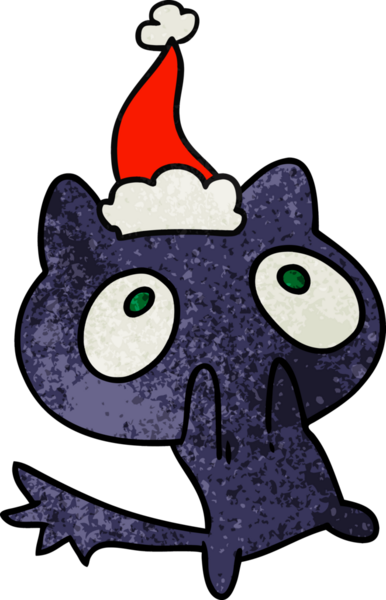 Bir insan tarafından çizilmiş kawaii kedisinin el yapımı karikatürü.