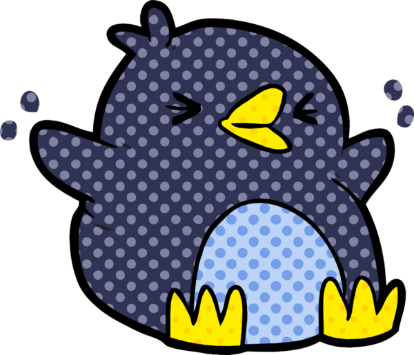 bir insan tarafından çizilmiş penguen çizgi filmi