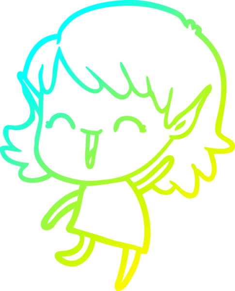 Bir insan tarafından çizilmiş soğuk gradyan çizgi çizimi.