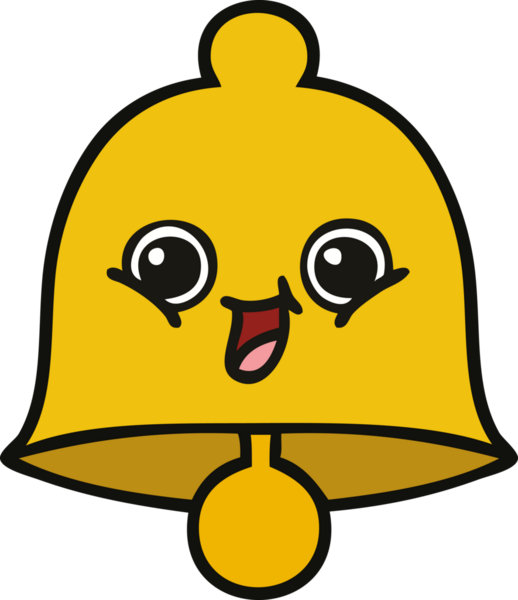 Bir insan tarafından çizilmiş sevimli bir çan karikatürü.