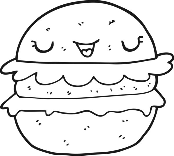 Bir insan tarafından çizilmiş çizgi film burgeri.