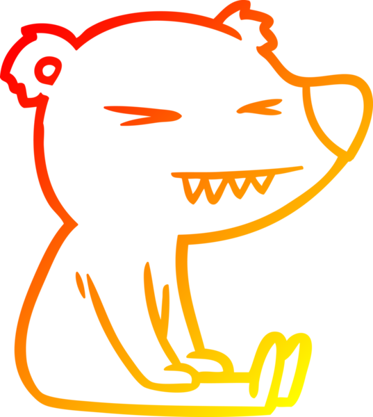 Bir insan tarafından çizilmiş kızgın bir kutup ayısının sıcak çizgi çizimi