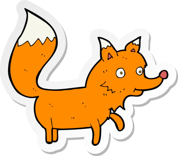 Bir insan tarafından çizilmiş bir tilki yavrusunun çıkartması.