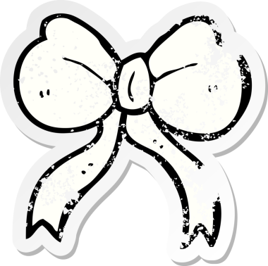 Bir insan tarafından çizilmiş karikatür papyonunun gerilmiş yapıştırması.