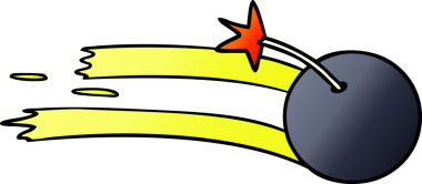 Bir insan tarafından çizilmiş bir bombanın gradyan karikatürü.