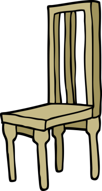 Bir insan tarafından çizilmiş karalama tarzı ahşap sandalye.