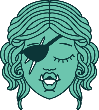 Retro Dövme Biçimli Ork karakteri bir insan tarafından çizilmiş