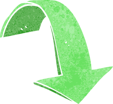 Bir insan tarafından çizilmiş okları gösteren çizgi film