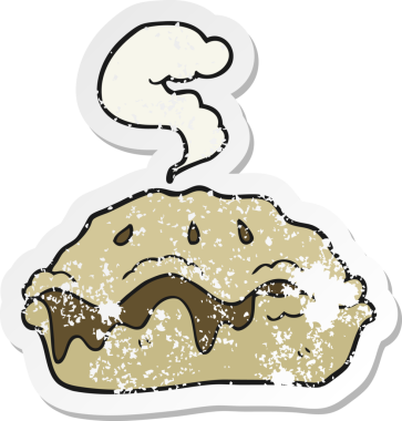 Bir insan tarafından çizilmiş sıcak turtanın gerilimli retro yapıştırması.