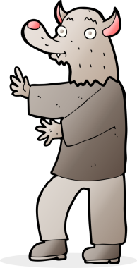 Bir insan tarafından çizilmiş bir kurt adam.