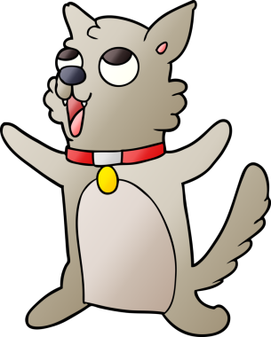 Bir insan tarafından çizilmiş çizgi film köpeği.