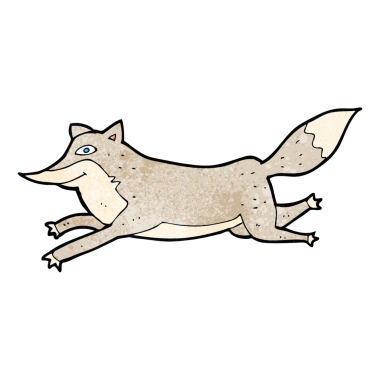 Bir insan tarafından çizilmiş mutlu kurt çizgi filmi.