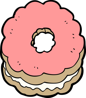 Bir insan tarafından çizilmiş çizgi film bisküvisi