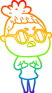 Gökkuşağı gradyan çizimi bir insan tarafından çizilmiş bir çizgi film.