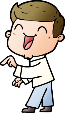 Bir insan tarafından çizilmiş gülen çizgi film adamı.