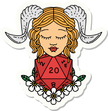 Bir insan tarafından çizilmiş doğal 20 D20 zarlı bir yapıştırma.