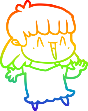 gökkuşağı gradyan çizimi bir insan tarafından çizilmiş bir karikatür kadın