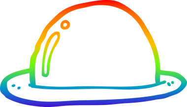 gökkuşağı gradyan çizgi çizimi bir insan tarafından çizilmiş bir melon şapka