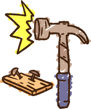 Bir insan tarafından çizilen çekiç tebeşiri