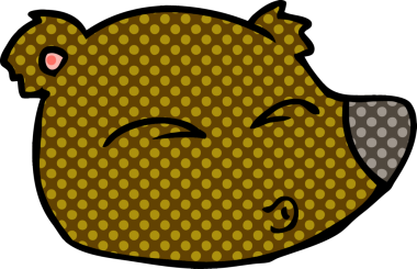 Bir insan tarafından çizilmiş bir ayı yüzü.