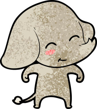 Bir insan tarafından çizilmiş şirin bir fil.