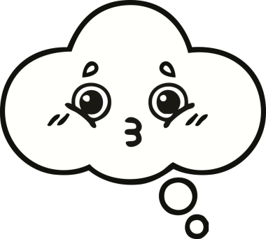 Bir insan tarafından çizilmiş güzel bir düşünce balonu karikatürü.