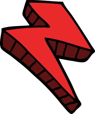 Bir insan tarafından çizilmiş karalama yıldırımı.