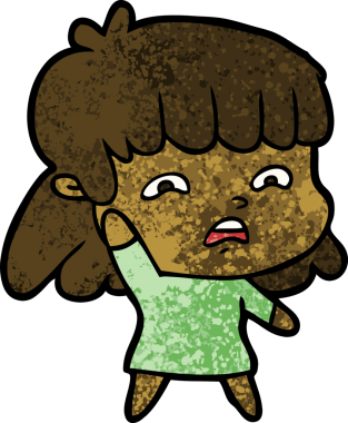 Bir insan tarafından çizilmiş endişeli bir karikatür.