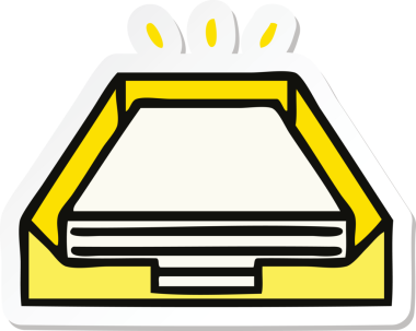 Bir insan tarafından çizilmiş, şirin bir kağıt yığınının etiketi.