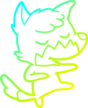 Bir insan tarafından çizilmiş, dost canlısı bir tilki çizgi filminin çizimi.