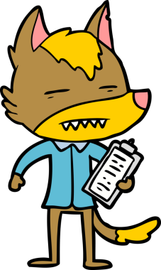 Ofis çalışanı Fox çizgi film karakteri bir insan tarafından çizilmiş.