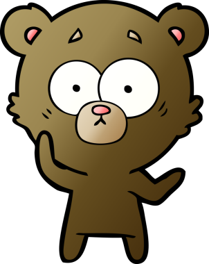 Bir insan tarafından çizilmiş sürpriz ayı karikatürü