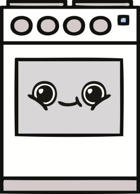 Bir insan tarafından çizilmiş güzel bir mutfak fırını karikatürü.